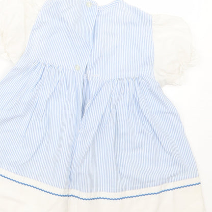 Debenhams Girls Blue Striped  T-Shirt Dress  Size 18 Months