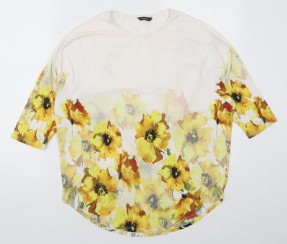 Womens UK Size 10 Roman Yellow Basic T-Shirt