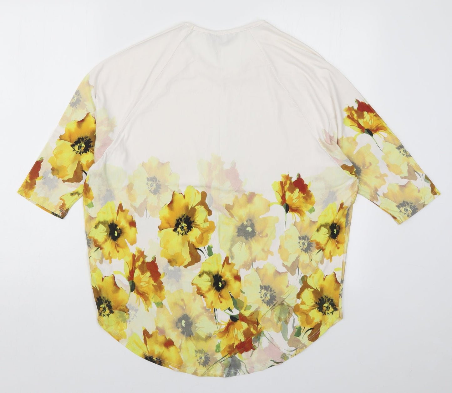 Womens UK Size 10 Roman Yellow Basic T-Shirt