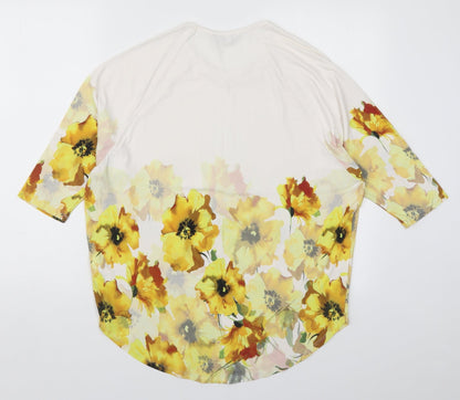 Womens UK Size 10 Roman Yellow Basic T-Shirt