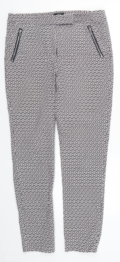 F&F Womens Pink Geometric  Trousers  Size 10 L27 in