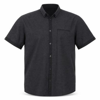 Front view of Cedarwood State men’s grey button-up, size L