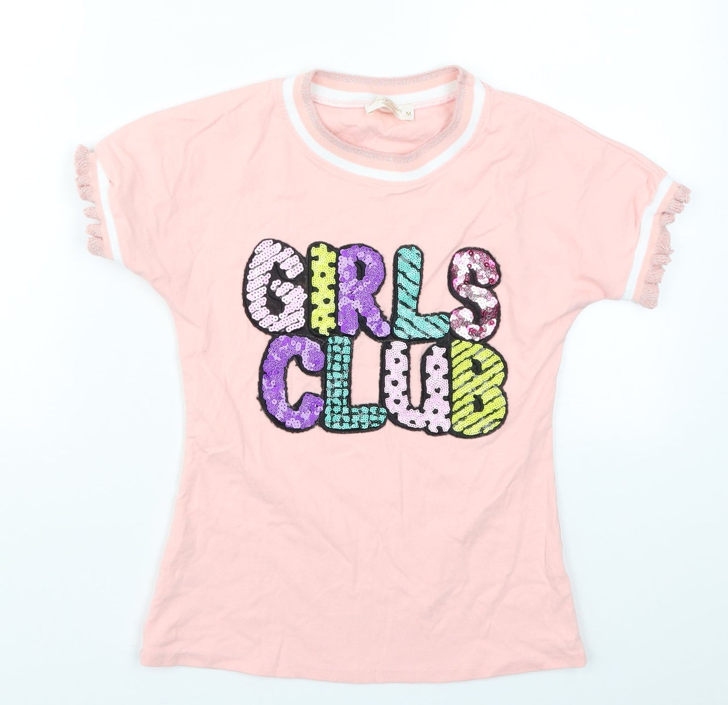 Emma & Ashely Girls Pink   Basic T-Shirt Size M  - Girls Club