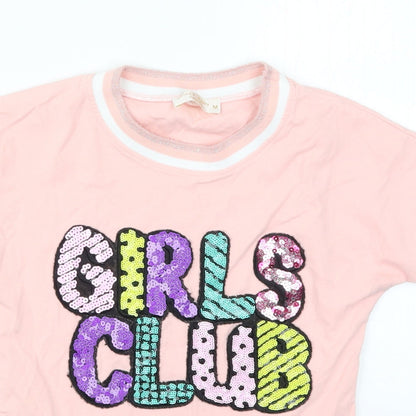Emma & Ashely Girls Pink   Basic T-Shirt Size M  - Girls Club