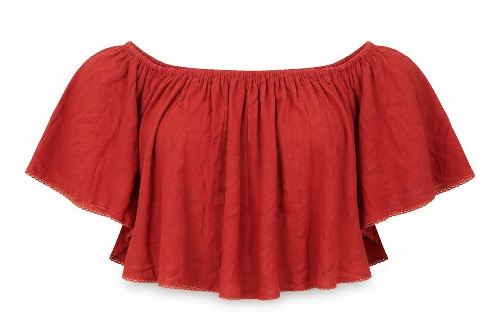 Womens UK Size 12 Boohoo Red Basic Blouse