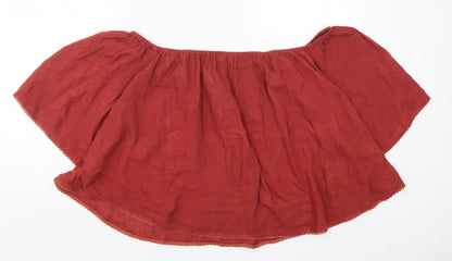 Boohoo Womens Red   Basic Blouse Size 12