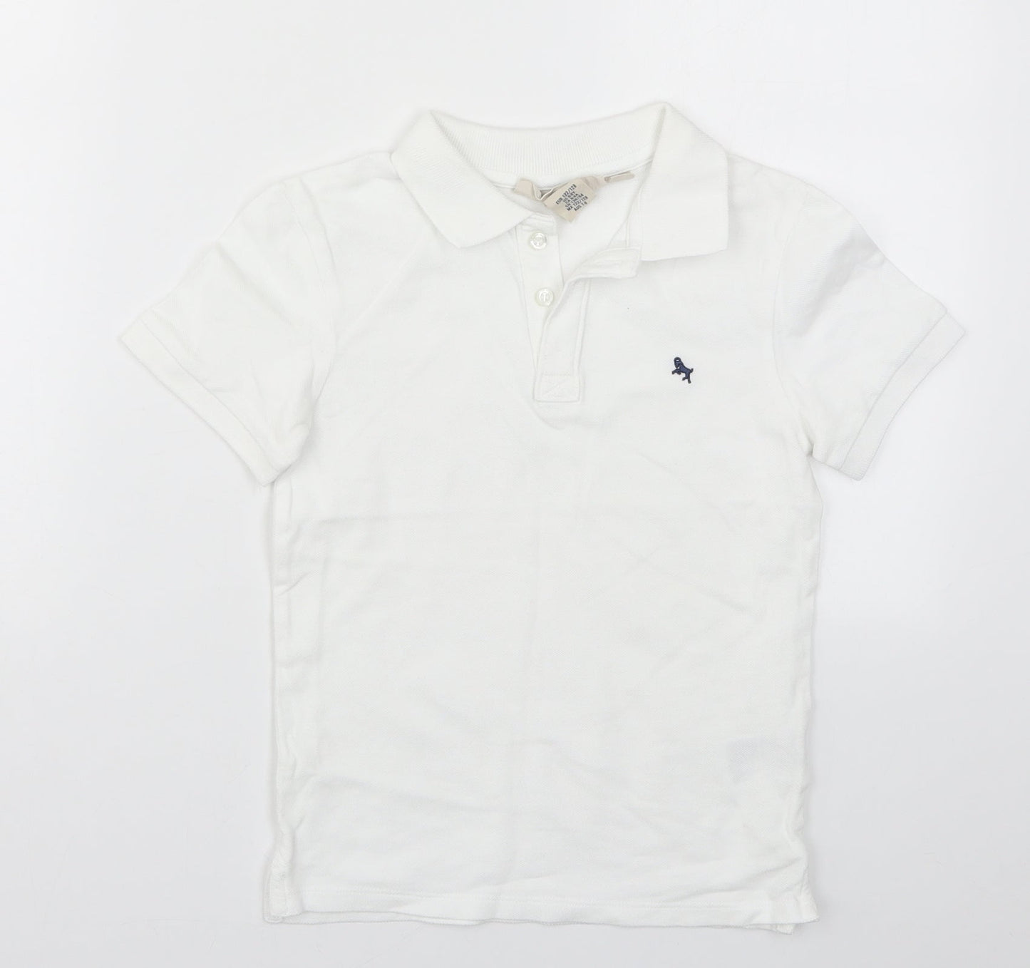 H&M Boys White   Basic Polo Size 7-8 Years