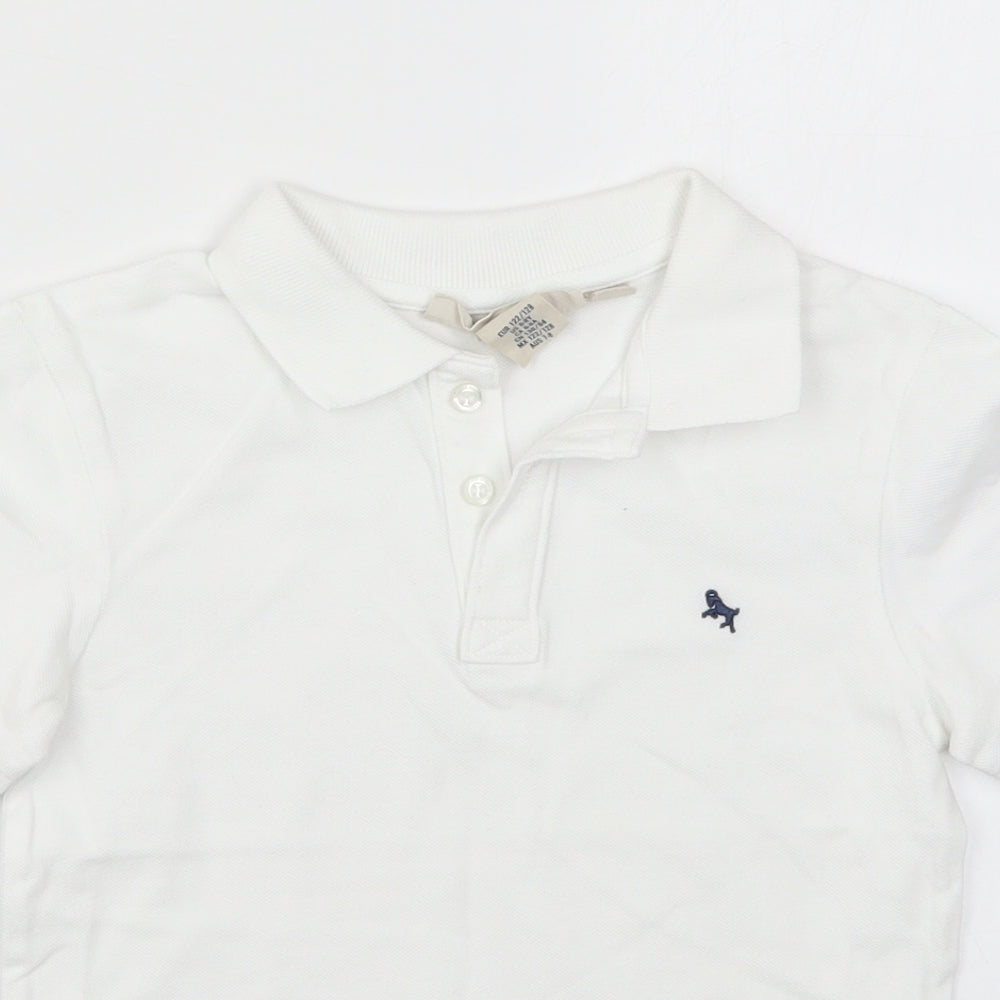H&M Boys White   Basic Polo Size 7-8 Years