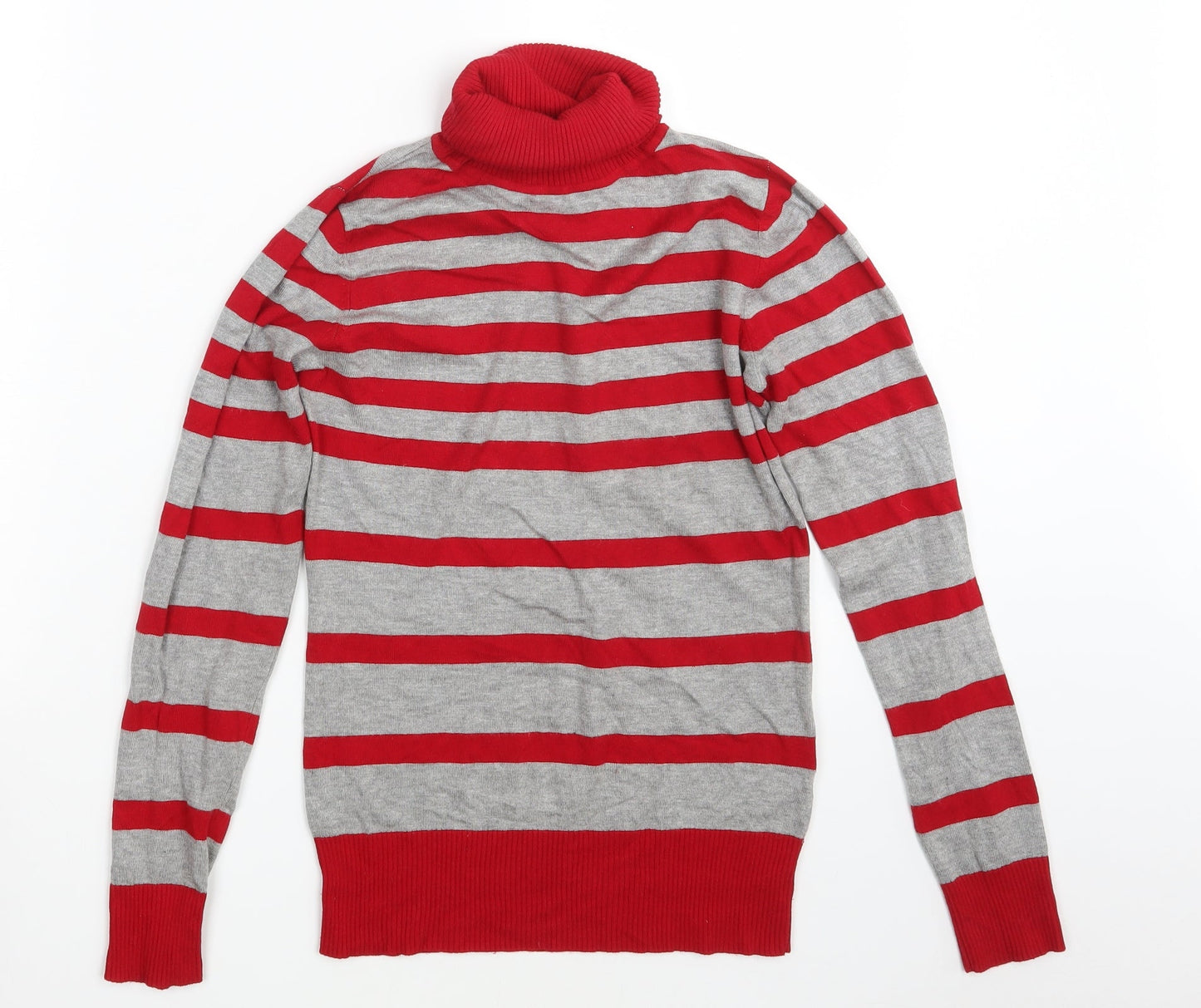 Warehouse Womens Red Striped  Pullover Sweatshirt Size 8