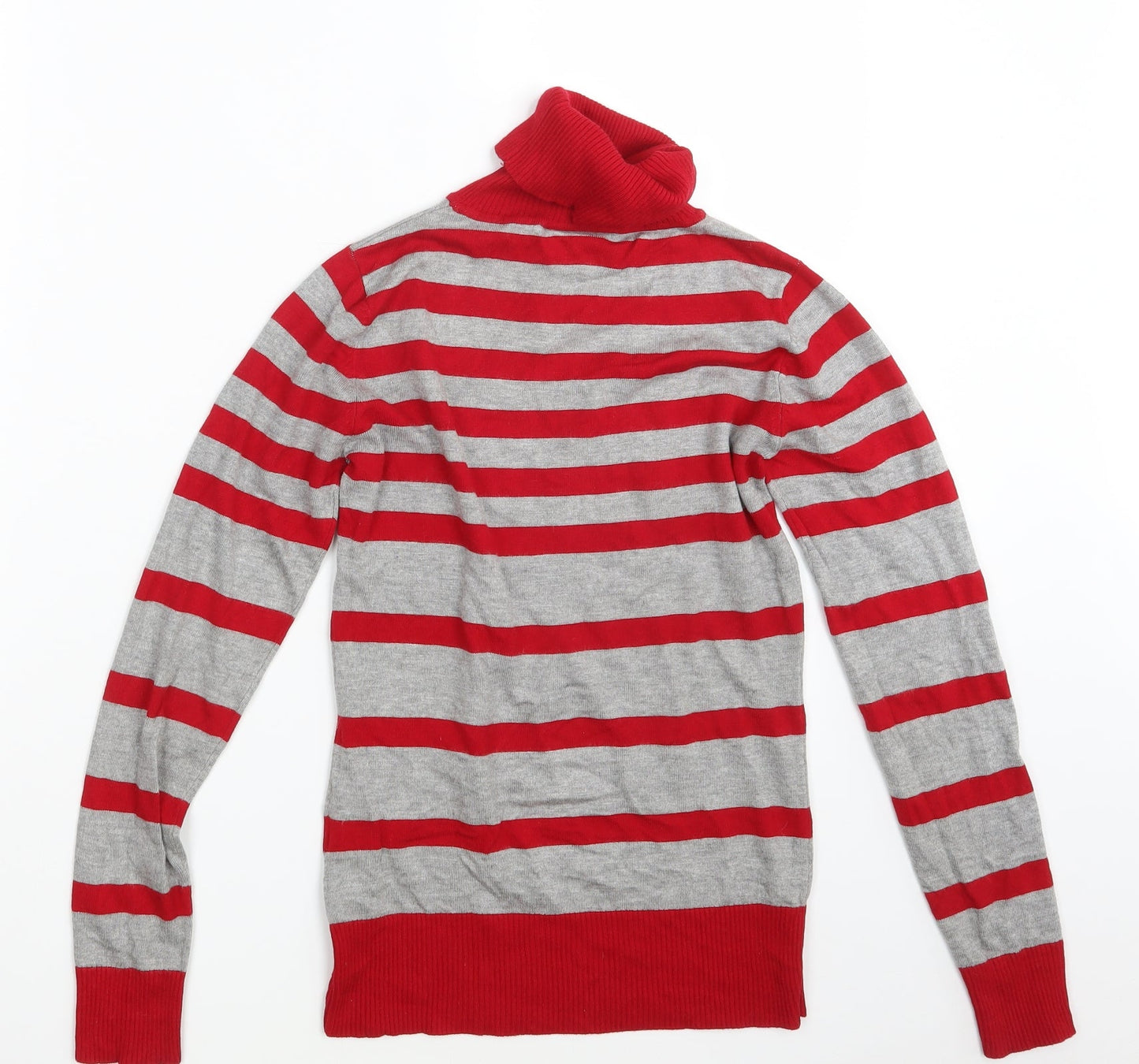 Warehouse Womens Red Striped  Pullover Sweatshirt Size 8