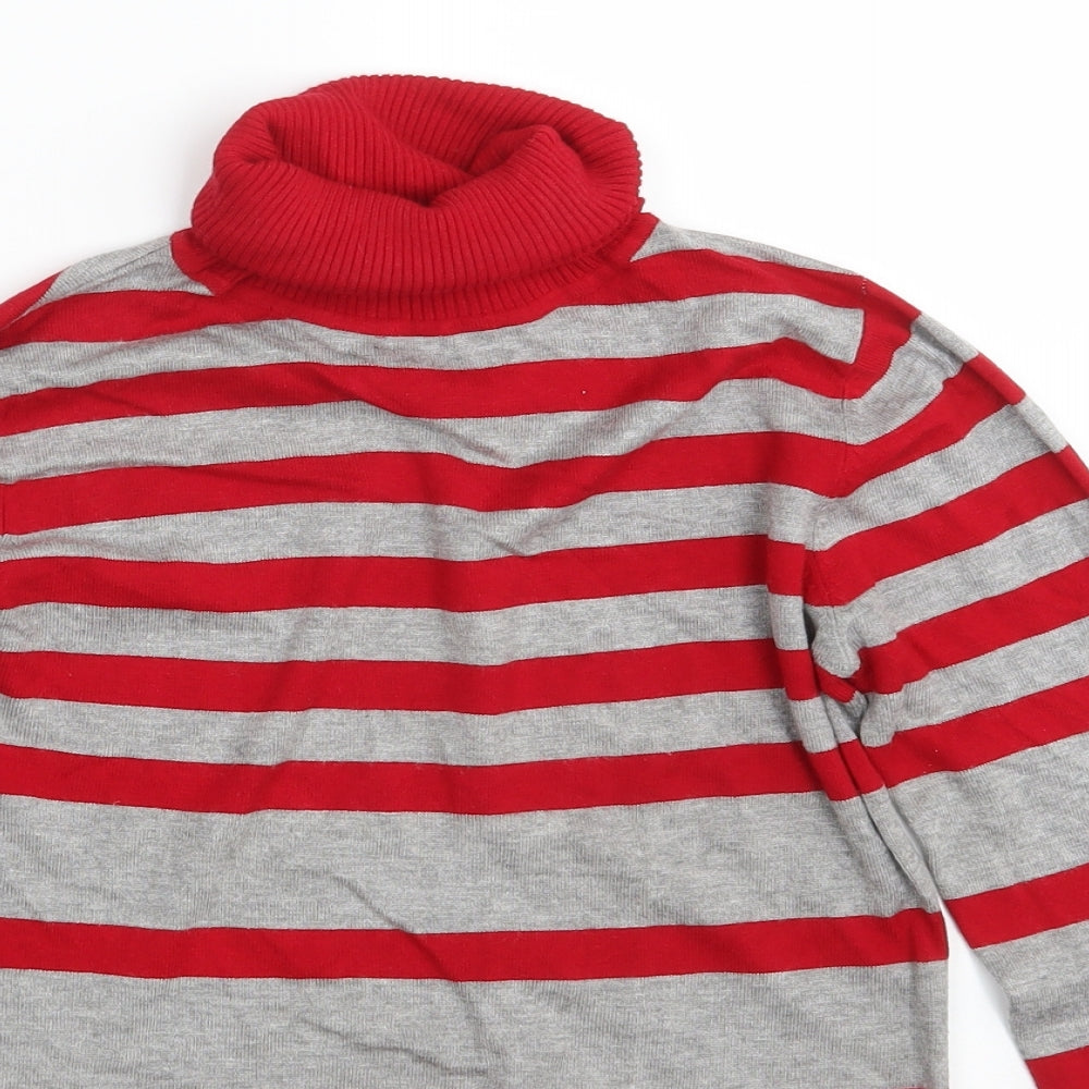 Warehouse Womens Red Striped  Pullover Sweatshirt Size 8