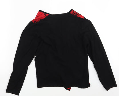 Womens UK Size 16 Viz A Viz Black Wrap Jumper