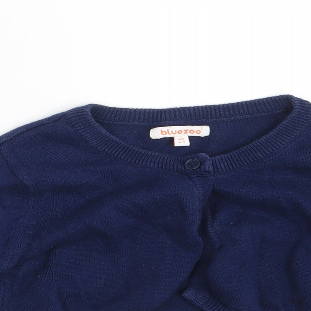Blue Zoo Girls Blue   Cardigan Jumper Size 4-5 Years