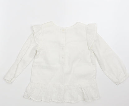 Matalan Girls White Polka Dot  A-Line  Size 2-3 Years