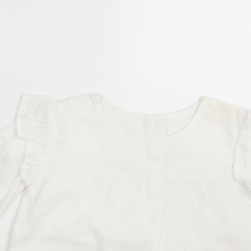 Matalan Girls White Polka Dot  A-Line  Size 2-3 Years