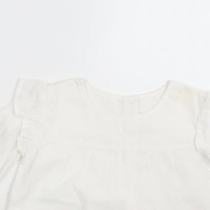 Matalan Girls White Polka Dot  A-Line  Size 2-3 Years
