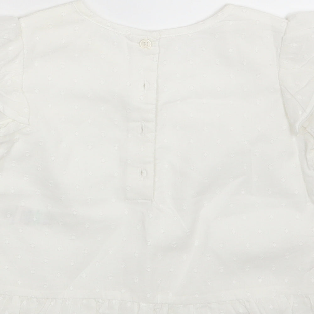 Matalan Girls White Polka Dot  A-Line  Size 2-3 Years