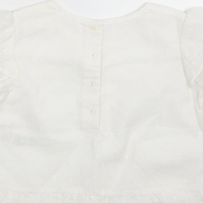 Matalan Girls White Polka Dot  A-Line  Size 2-3 Years