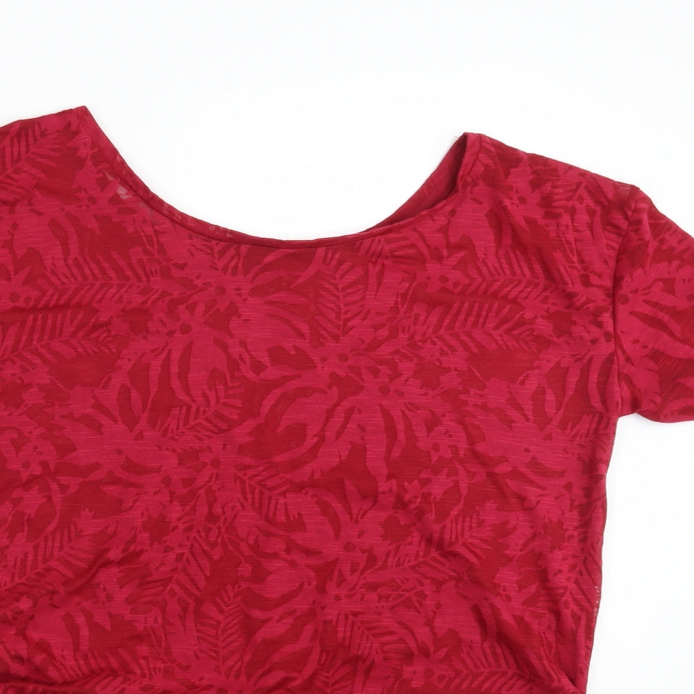 Womens UK Size 10 NEXT Red Basic T-Shirt