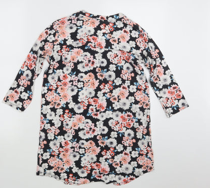 George Womens Black Floral  Basic T-Shirt Size 12