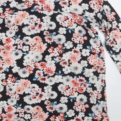 George Womens Black Floral  Basic T-Shirt Size 12