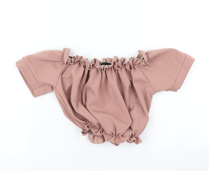 Womens UK Size 6 New Look Pink Cropped T-Shirt