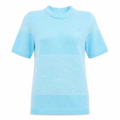 Womens UK Size S ViVi Blue Pullover Jumper