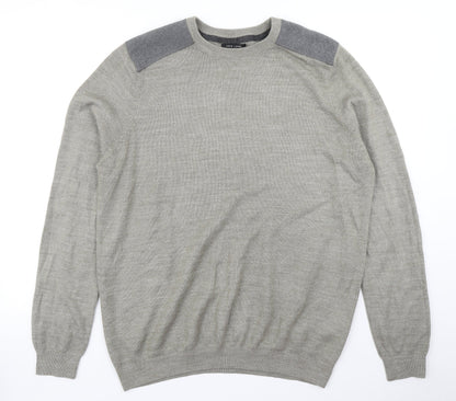 New Look Mens Grey  Knit Pullover Jumper Size XL