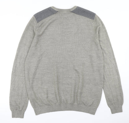 New Look Mens Grey  Knit Pullover Jumper Size XL