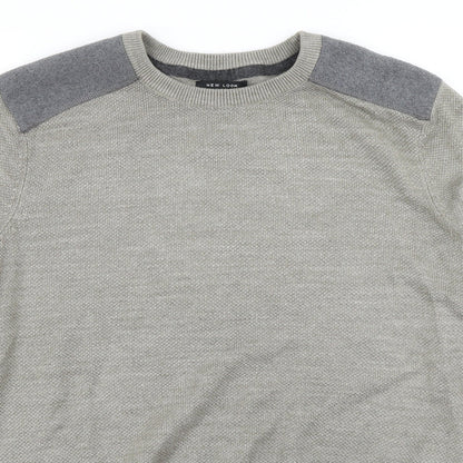 New Look Mens Grey  Knit Pullover Jumper Size XL