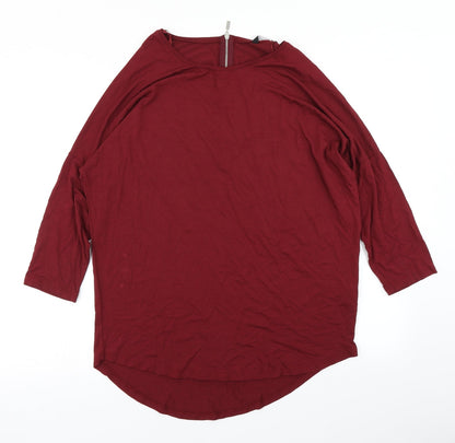 Womens UK Size 14 Select Red Basic T-Shirt