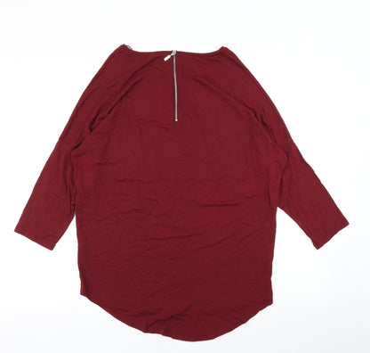 Womens UK Size 14 Select Red Basic T-Shirt