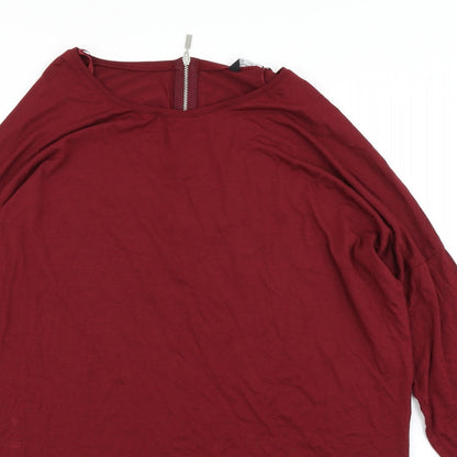 Womens UK Size 14 Select Red Basic T-Shirt