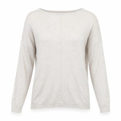 Front view of Atmosphere women’s beige knit jumper, size UK 12
