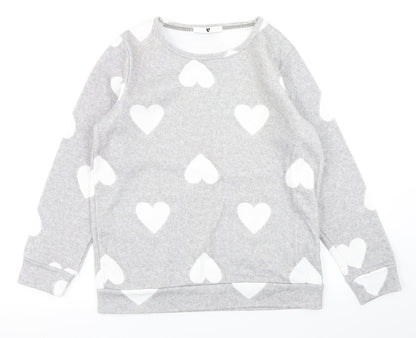 V by Very Womens Grey Polka Dot  Pullover Sweatshirt Size 8  - Loungewear