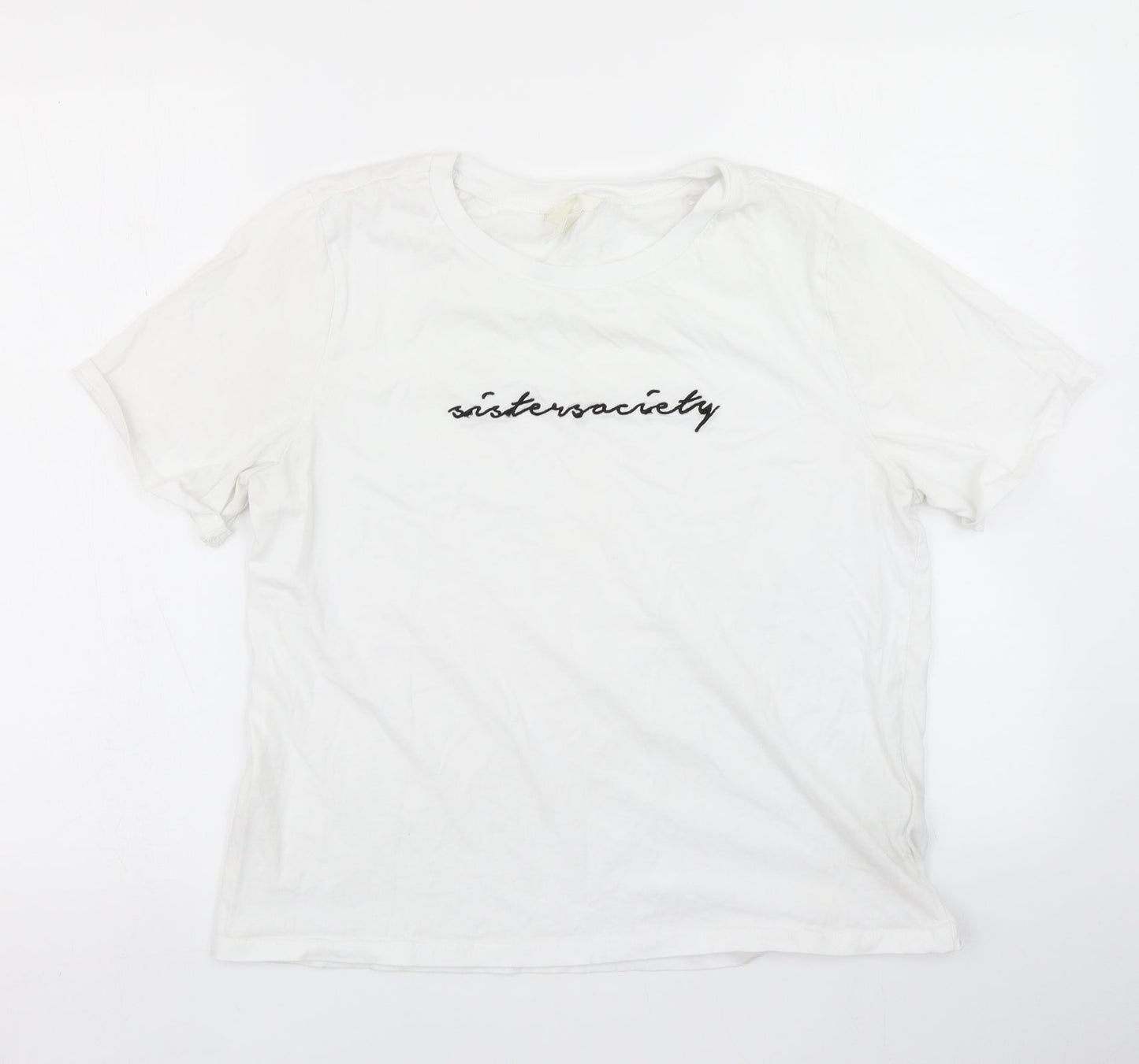 Womens UK Size M H&M White Basic T-Shirt