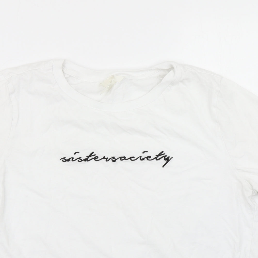 Womens UK Size M H&M White Basic T-Shirt