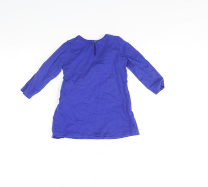 m&S Girls Blue   Fit & Flare  Size 6-9 Months