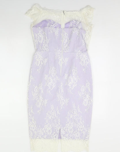 Paper Dolls Womens Purple   Pencil Dress  Size 12