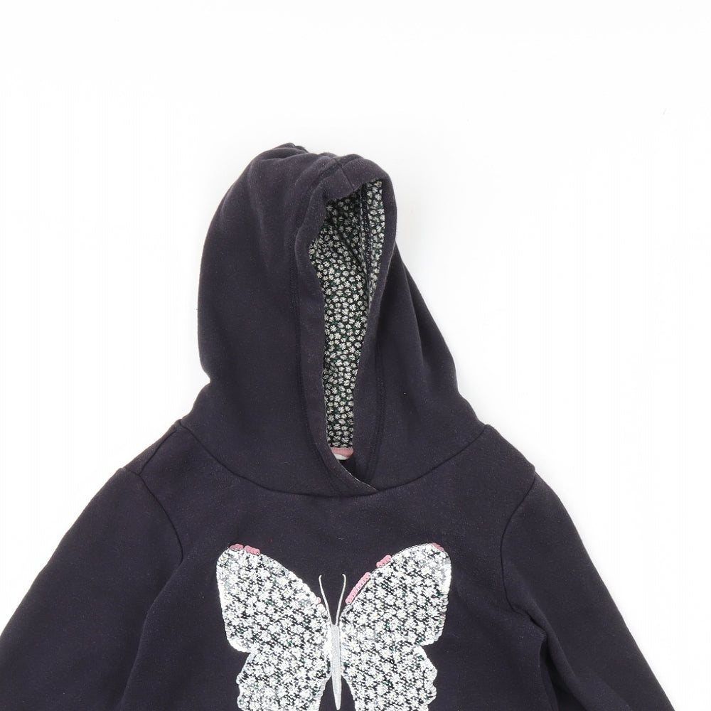 H&M Girls Black   Pullover Hoodie Size 7 Years  - Butterflies