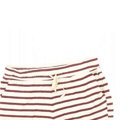 Primark Womens Beige Striped  Sweat Shorts Size 10