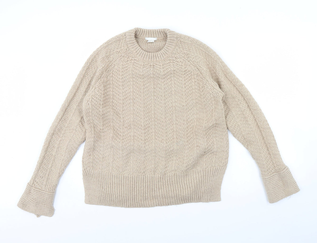 Womens UK Size M H&M Beige Pullover Jumper