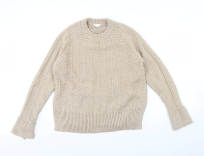 Womens UK Size M H&M Beige Pullover Jumper