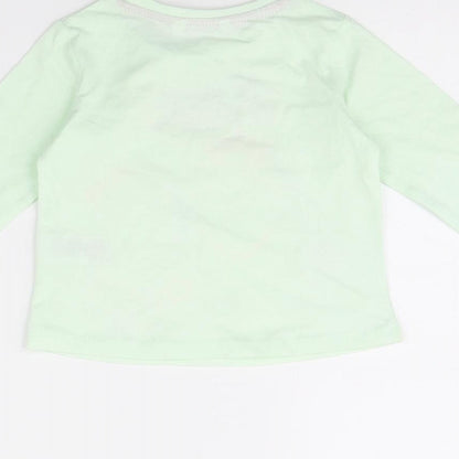 Pep & co Girls Green   Basic T-Shirt Size 9-12 Months  - Cat and Dog