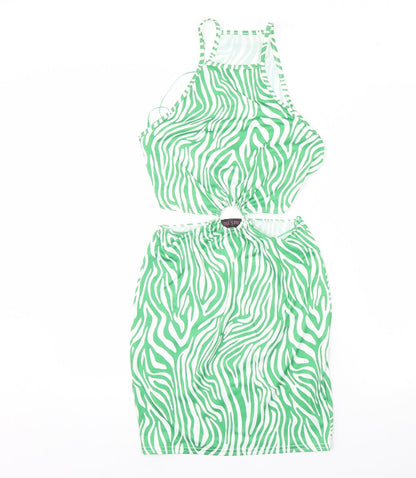Edge Street Womens Green Animal Print  Mini  Size 8