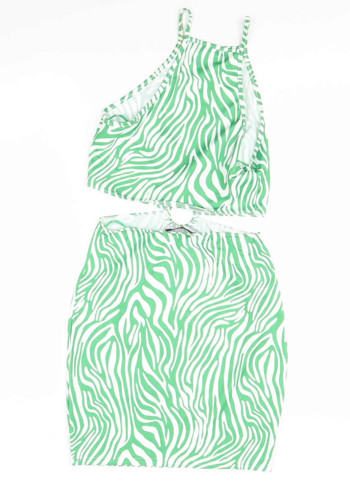 Edge Street Womens Green Animal Print  Mini  Size 8