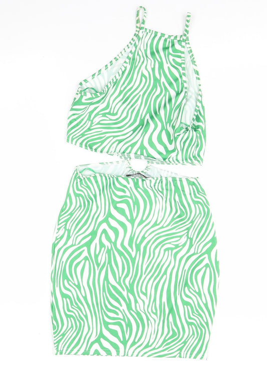 Edge Street Womens Green Animal Print  Mini  Size 8