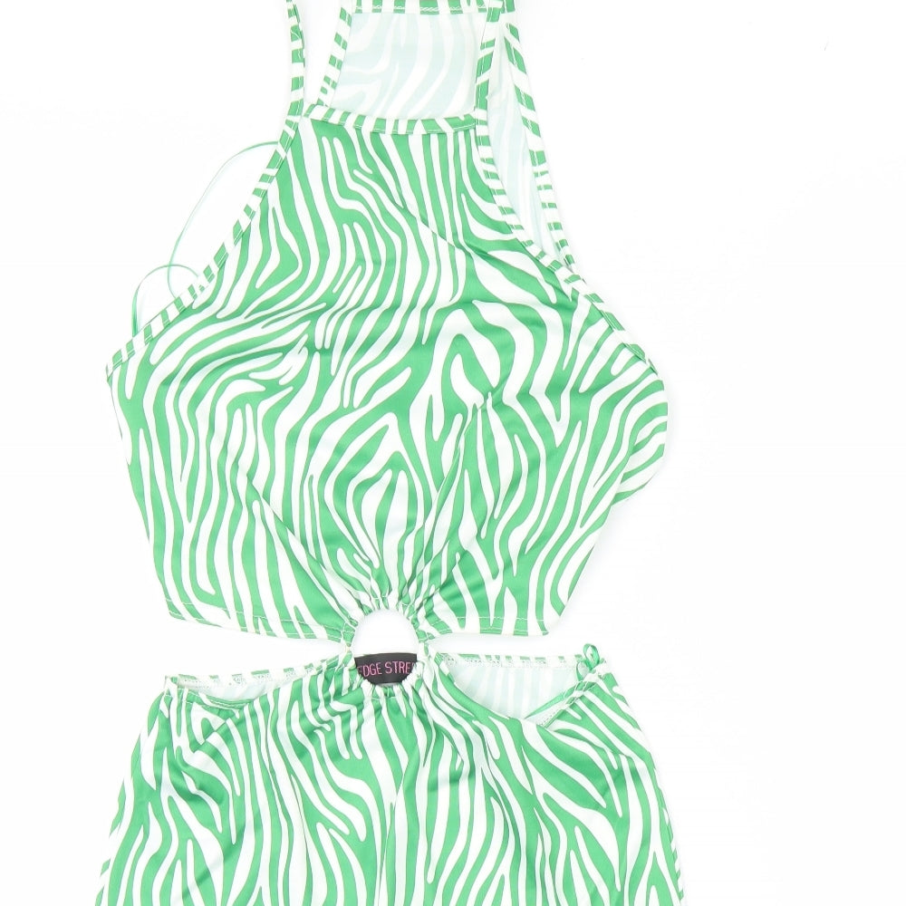 Edge Street Womens Green Animal Print  Mini  Size 8