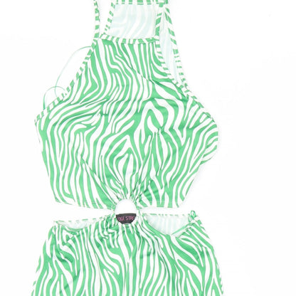 Edge Street Womens Green Animal Print  Mini  Size 8