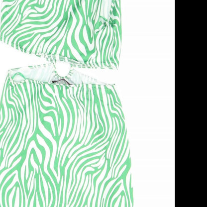 Edge Street Womens Green Animal Print  Mini  Size 8